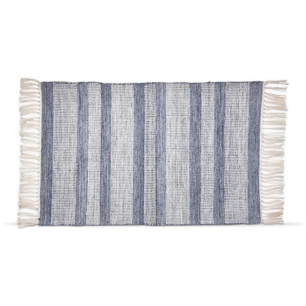 NEW Blue Coastal Augustine Stripe Indoor/Outdoor Woven Rug Doormat